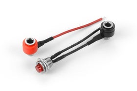 Hudy Set of Black, Red & Black Cable with Red Button Switch