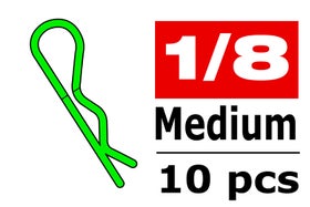 Team Corally Body Clips 45&oslash; Bent Medium Green (10)