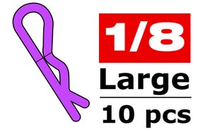 Team Corally Body Clips 45&oslash; Bent Large Purple (10)