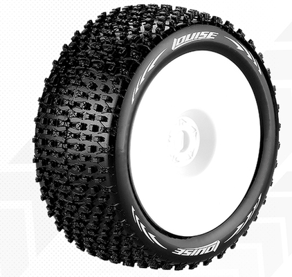 Louise T-Pirate 1:8 Truggy Tires - 1:2 Offset White Rim - Soft (2)