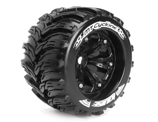 Louise 1:8 3.8 Inch Monster Tire MT-Cyclone Mounted On Black Wheel - 1:2 Offset - Sport (2)
