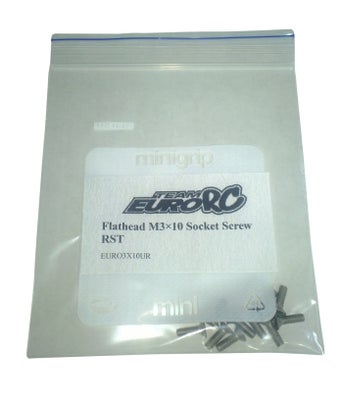 EuroRC Uppokanta M3x10 RST Kuusiokoloruuvi (10)